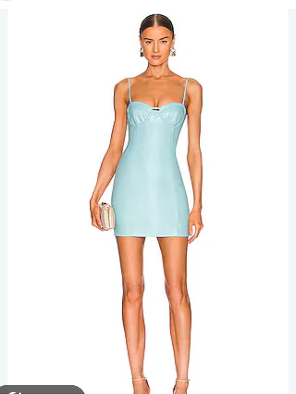 Bardot Aqua Mini Dress with Spaghetti Straps